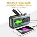 Emergency Solar Crank Radio – NOAA Weather Alert | 2000 mAh Power Bank | LED Flashlight & SOS Alarm