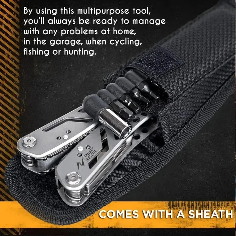Sanke™ 24-in-1 Tactical Multitool Pliers – Heavy Duty EDC Survival Tool with Sheath for Camping, Hunting & Repairs