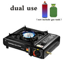 Dual-Use Portable Gas Stove – High-Temperature Resistant Butane & LPG Camping Burner with Safety Lock and Storage Case