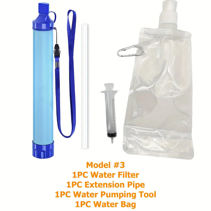 AquaGuard Pro™ 4-Stage Tactical Water Filter Straw – 0.01 Micron Ultrafiltration Survival Purifier (1500L / 396 gal)