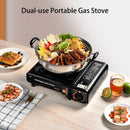 Dual-Use Portable Gas Stove – High-Temperature Resistant Butane & LPG Camping Burner with Safety Lock and Storage Case