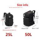 50L Tactical Waterproof Military Backpack – Heavy Duty Molle Survival & Camping Gear