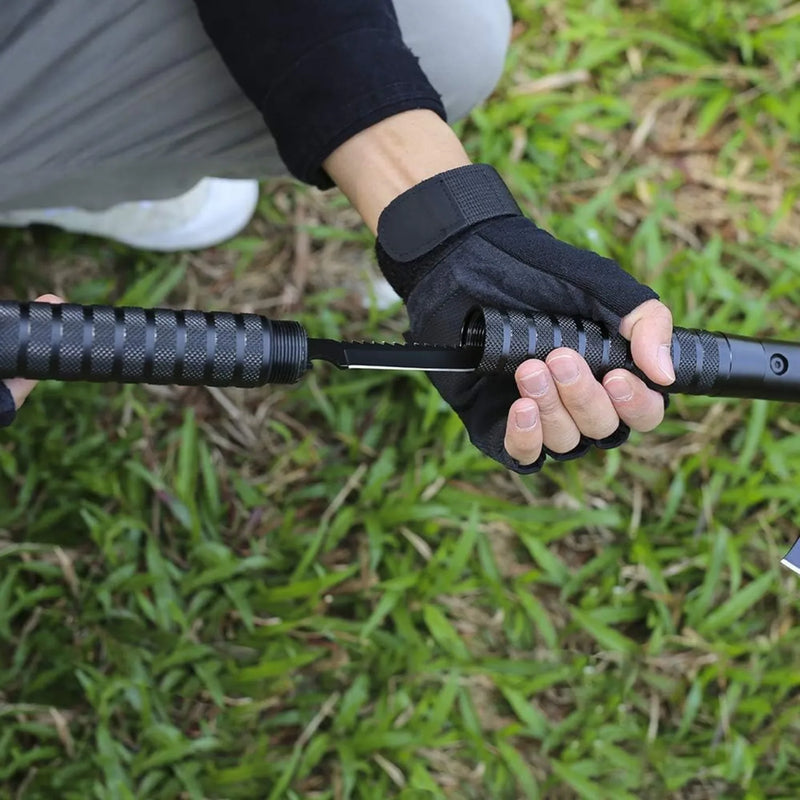 Tactical WolfHead Survival Axe – Folding Multi-Tool Tomahawk with Flint, Knife, Compass & Hammer