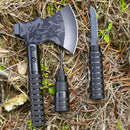 Tactical WolfHead Survival Axe – Folding Multi-Tool Tomahawk with Flint, Knife, Compass & Hammer