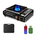 Dual-Use Portable Gas Stove – High-Temperature Resistant Butane & LPG Camping Burner with Safety Lock and Storage Case